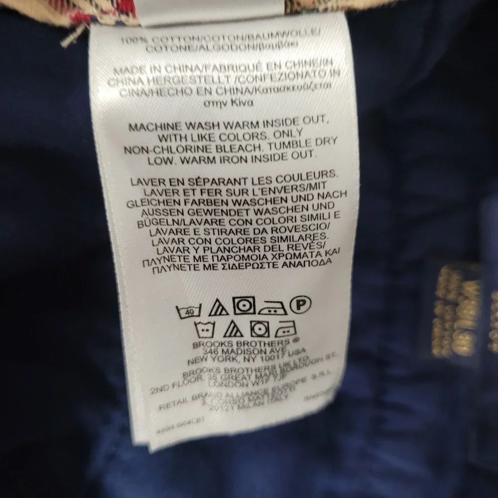 Brooks Brothers Corduroy Pants Mens 38x27* Navy Blue Elliot Pleated 100% Cotton‎